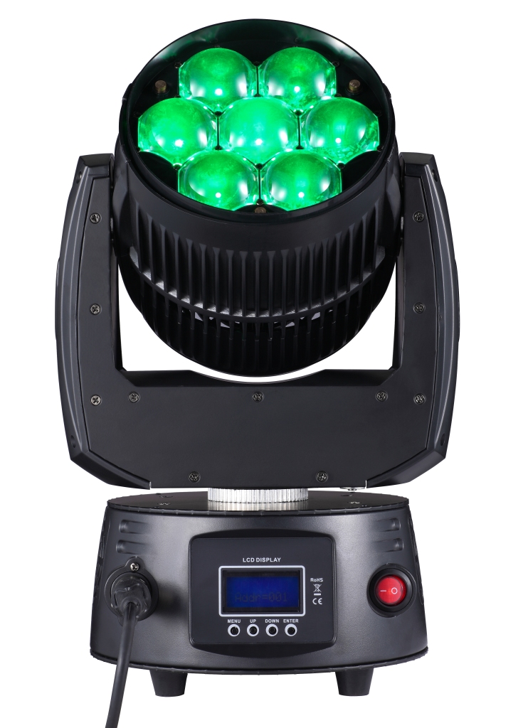 LED Moving Head:7x15w RGBW Quad LEDs, Spherical Lens